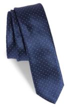 Men's Eleventy Dot Silk Skinny Tie, Size - Blue