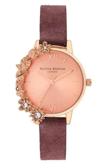 Women's Olivia Burton Case Cuff Leather Strap Watch, 30mm