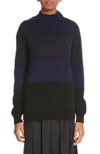 Women's Tricot Comme Des Garcons Pintuck Stripe Sweater, Size - Blue