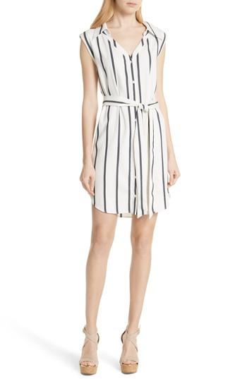Women's Alice + Olivia Payton Stripe Sleeveless Shirtdress - White