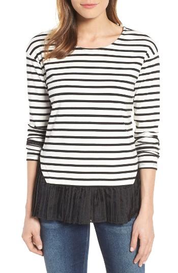 Women's Pleione Mixed Media Boat Neck Top