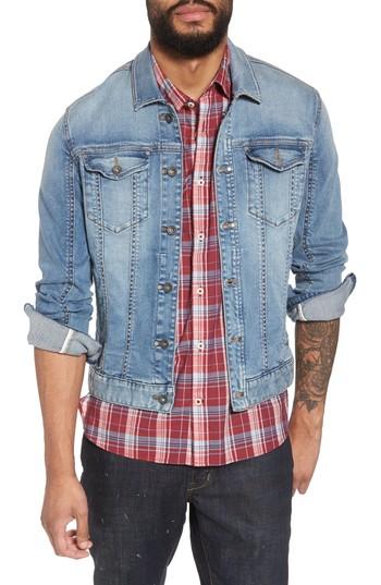 Men's John Varvatos Star Usa Slim Fit Denim Trucker Jacket - Blue/green