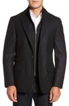 Men's Flynt Classic Fit Wool & Cashmere Hybrid Coat L - Black