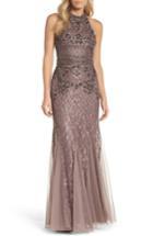 Women's Adrianna Papell Bead Embellished Gown - Beige
