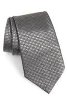 Men's Ermenegildo Zegna Check Silk Tie, Size - Grey