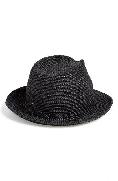 Women's Helen Kaminski Raffia Crochet Packable Sun Hat - Grey