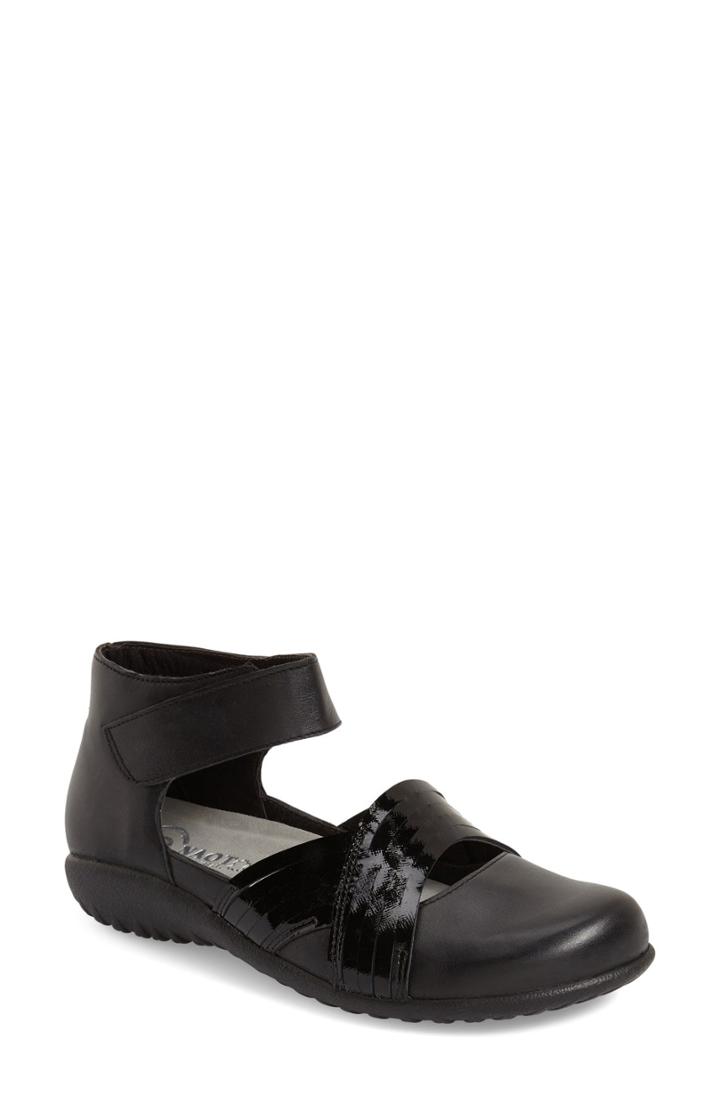 Women's Naot 'tenei' Ankle Strap Flat Us / 41eu - Black