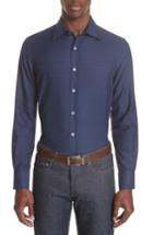 Men's Canali Regular Fit Dot Dress Shirt - Blue