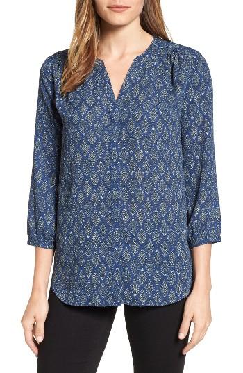 Petite Women's Nydj Pleat Back Blouse, Size P - Pink