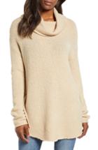 Petite Women's Caslon Tunic Sweater, Size P - Beige