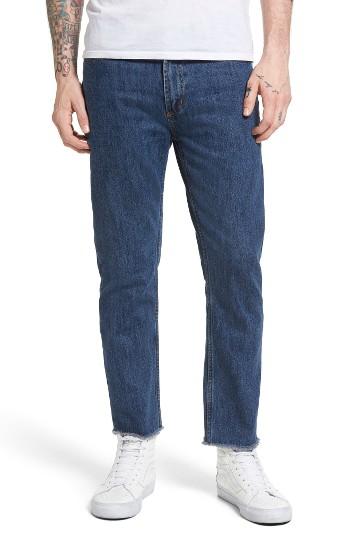 Men's Obey New Threat Skinny Fit Cut Off Jeans - Blue
