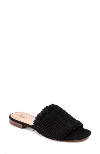 Women's Latigo Sofie Fringed Slide Sandal M - Black