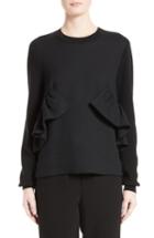 Women's Marni Ruffle Crewneck Sweater Us / 42 It - Black