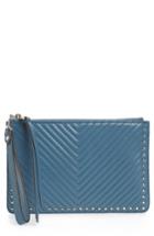 Rebecca Minkoff Quilted Leather Wristlet Pouch - Blue
