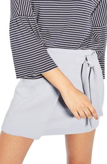 Women's Topshop Wrap Miniskirt Us (fits Like 0) - Blue