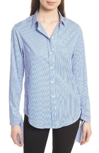 Women's Joseph Thomas Stripe Forever Tie Cuff Shirt Us / 36 Fr - Blue