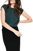 Women's Boden Pleat Front Floral Top (similar To 14w-16w) - Green