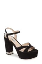 Women's Miu Miu Jeweled Heel Platform Sandal Us / 36eu - Black