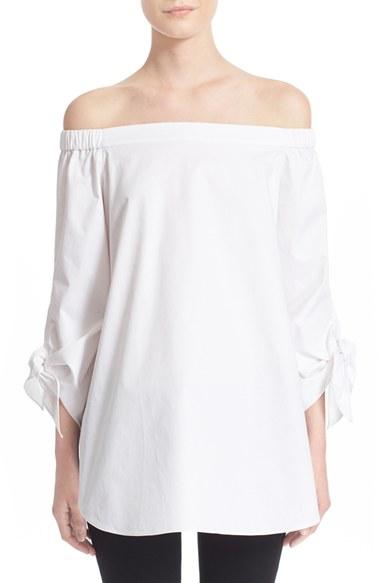 Women's Tibi Off The Shoulder Cotton Tunic - White