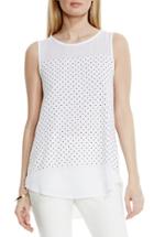 Women's Vince Camuto Sleeveless Mixed Media Top - White