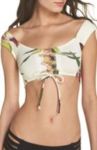 Women's Robin Piccone Hawaiian Floral Off The Shoulder Bikini Top - Ivory