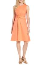 Women's Boss Digiana Front Twist Poplin Fit & Flare Dress - Coral