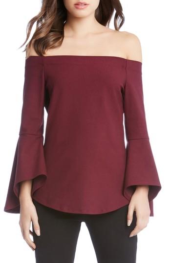 Women's Karen Kane Off The Shoulder Bell Sleeve Top - Burgundy