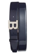 Men's Bally B Buckle Patent Leather Belt, Size - Ink