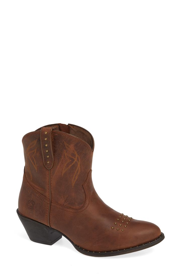 Women's Ariat Dakota Western Bootie M - Brown