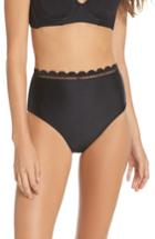 Women's Ted Baker London Scallop High Waist Bikini Bottoms - Black