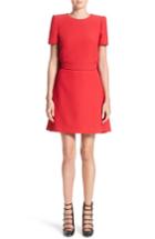 Women's Alexander Mcqueen Wool & Silk Cape Minidress Us / 38 It - Red