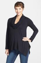 Women's Maternal America Cowl Neck Maternity/nursing Top - Black