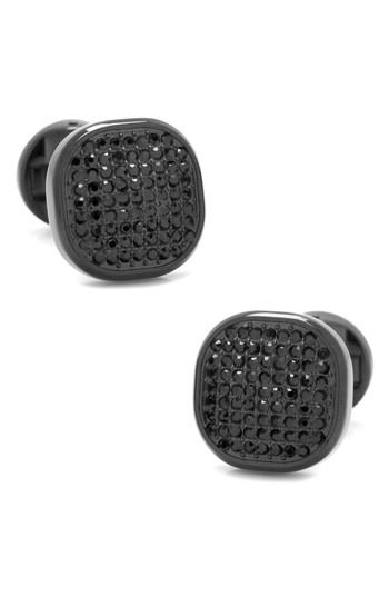 Men's Cufflinks, Inc. Pave Black Crystal Cuff Links