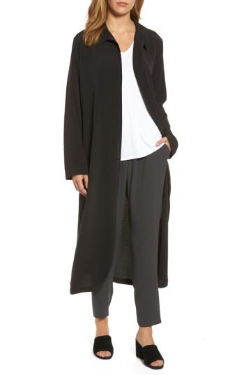 Women's Eileen Fisher Open Front Duster Jacket, Size - Black