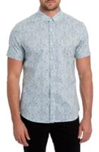 Men's 7 Diamonds 'noble Heart' Trim Fit Print Woven Shirt - Green