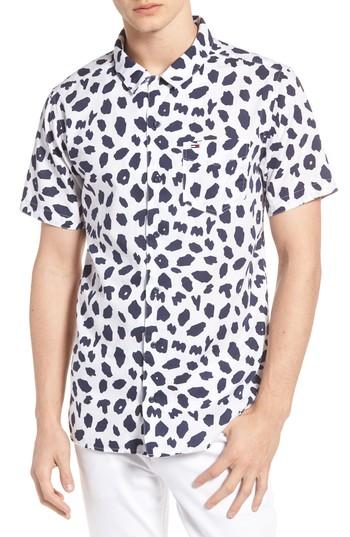 Men's Tommy Jeans Animal Print Camp Shirt - White