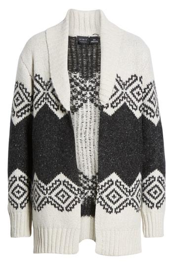 Women's Press Pattern Colorblock Open Cardigan - White