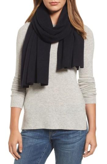 Women's Halogen Cashmere Scarf, Size - Black