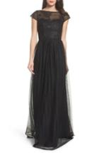 Women's Hayley Paige Occasions Embroidered Bodice Net Gown - Black
