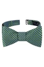 Men's Ted Baker London Parquet Square Silk Bow Tie, Size - Green