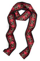 Women's Kate Spade New York Blurry Rose Skinny Silk Scarf, Size - Black