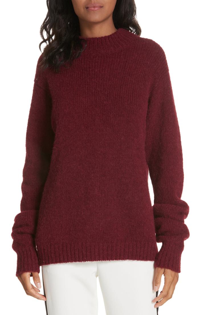 Women's Tibi Cozette Alpaca & Wool Blend Sweater - Burgundy