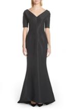 Women's Carolina Herrera Silk Faille Mermaid Gown - Black