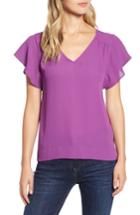 Women's Halogen Flutter Sleeve Blouse - Purple