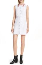 Women's Opening Ceremony Transformer Poplin Dress With Detachable Embroidered Collar - White