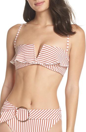 Women's For Love & Lemons Coco Notch Front Bikini Top - Red