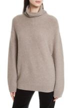 Women's Vince Boxy Mock Neck Cashmere Sweater - Beige