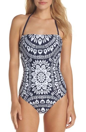 Women's Trina Turk Indochine Bandeau One-piece Swimsuit - Blue