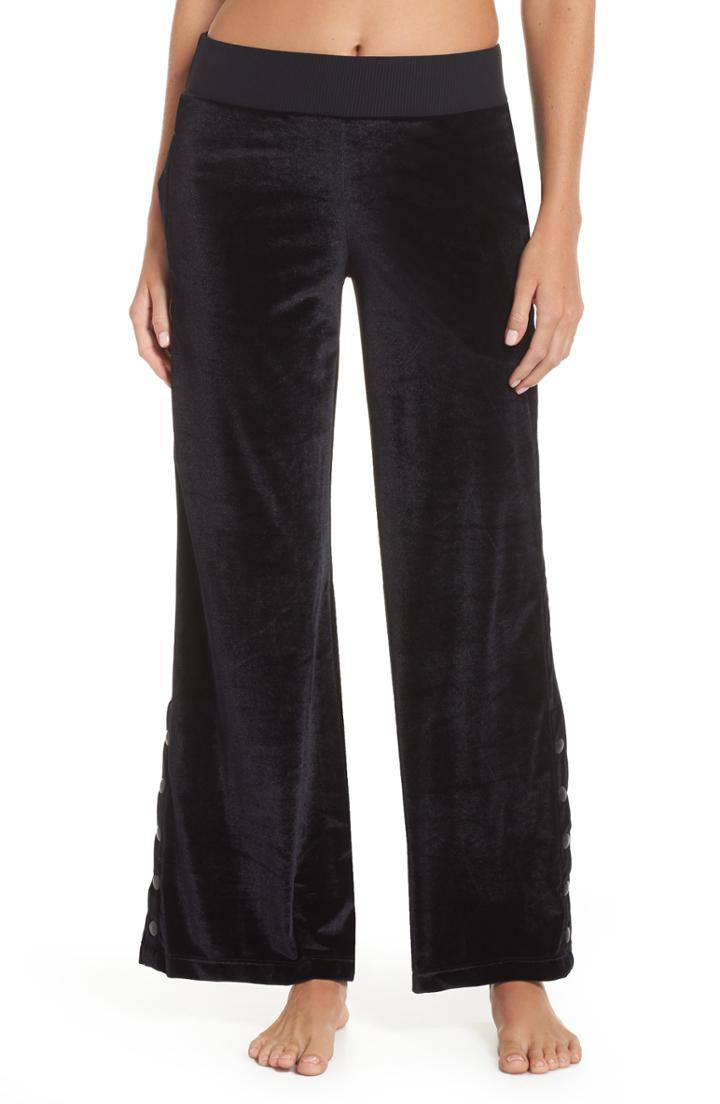 Women's Maaji Voyage Velour Onyx Wide Leg Pants - Black