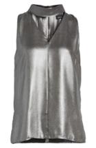 Women's Trouve Choker Collar V-neck Tank, Size - Metallic